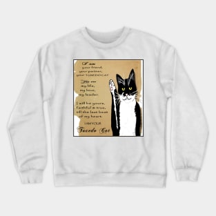 Cute Tuxedo Cat Poem Vintage  Copyright TeAnne Crewneck Sweatshirt